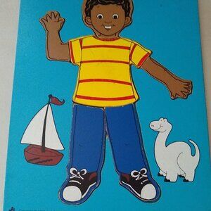 Boy Wooden Puzzle 1998 Vintage #J606041